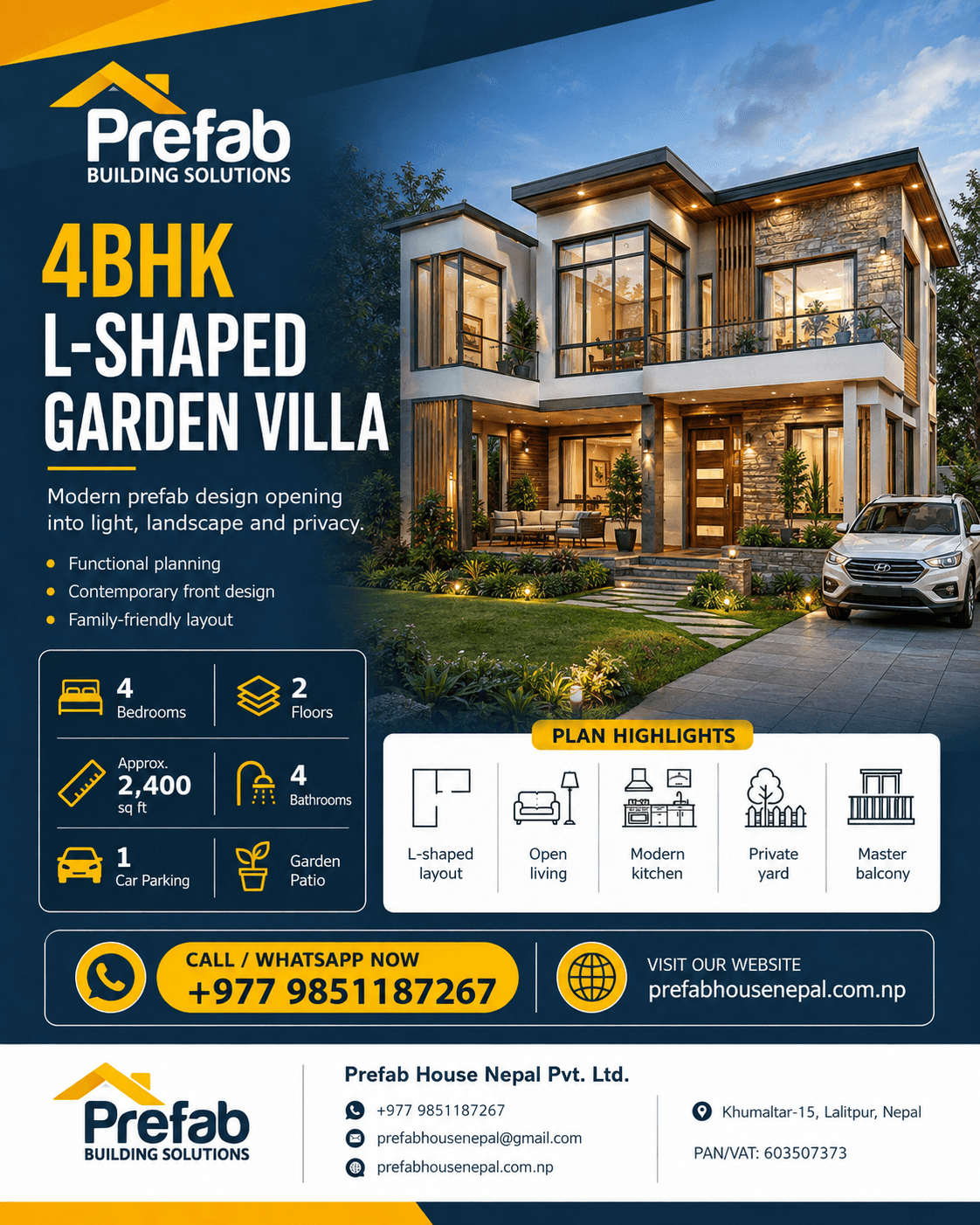 4BHK L-Shaped Garden Villa, product image 1 of 1